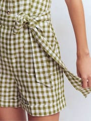 Boden Green Kay Linen Playsuit - Image 2 of 5