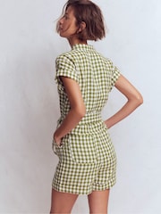 Boden Green Kay Linen Playsuit - Image 3 of 5