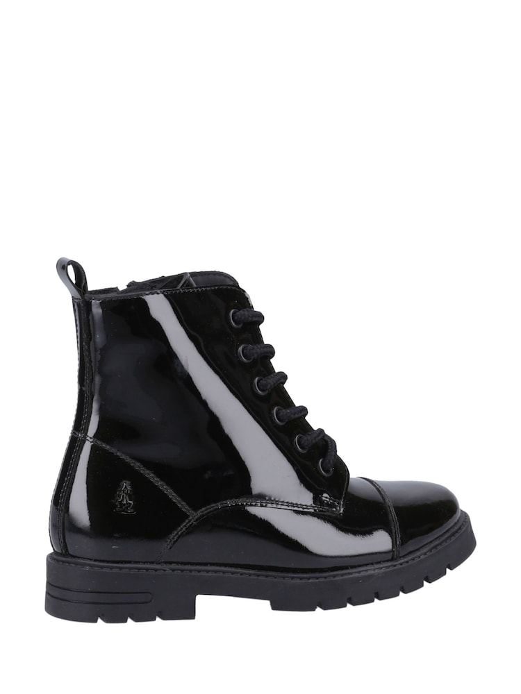 Hush Puppies Black Lauren Patent Junior Boots - Image 2 of 6 Hush Puppies Black Lauren Patent Junior Boots - Image 2 of 6