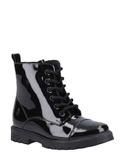 Hush Puppies Black Lauren Patent Junior Boots - Image 3 of 6