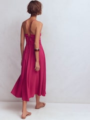 Boden Red Cross Back Jersey Dress - Image 3 of 5