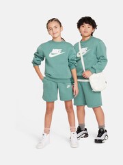 Nike Green Sweatshirt and Shorts Tracksuit Set - Image 6 of 9