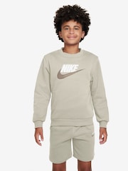 Nike Neutral Sweatshirt and Shorts Tracksuit Set - Image 1 of 10