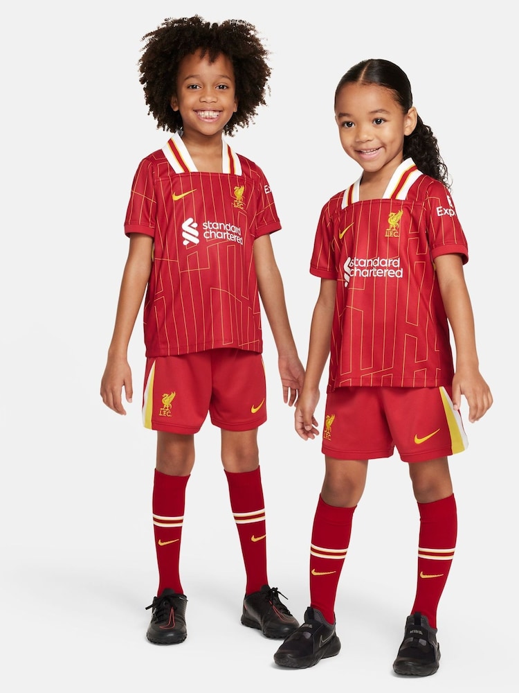 Nike Red Jr. Liverpool FC Home Stadium 3 Piece Football Kit - Image 1 of 1