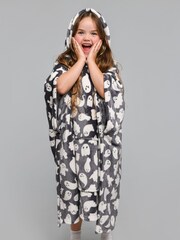 Bedlam Grey Spooky Ghosts Super Cosy Plush Hooded Throw - Image 1 of 5