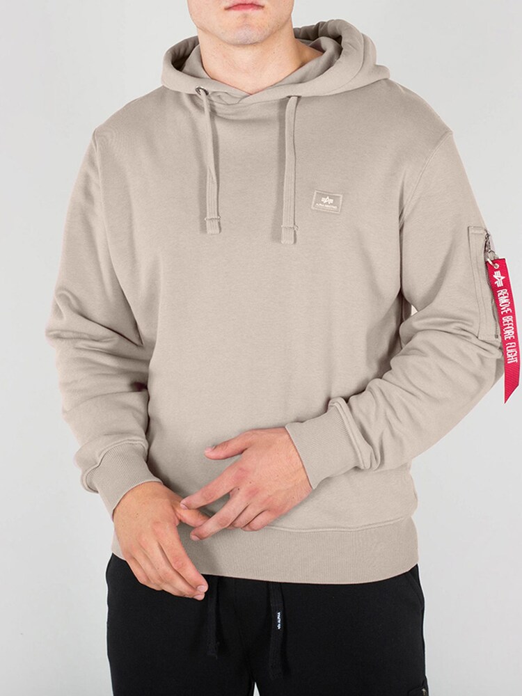 Alpha Industries Cream 100% Cotton Jet Stream Hoodie - Image 1 of 3