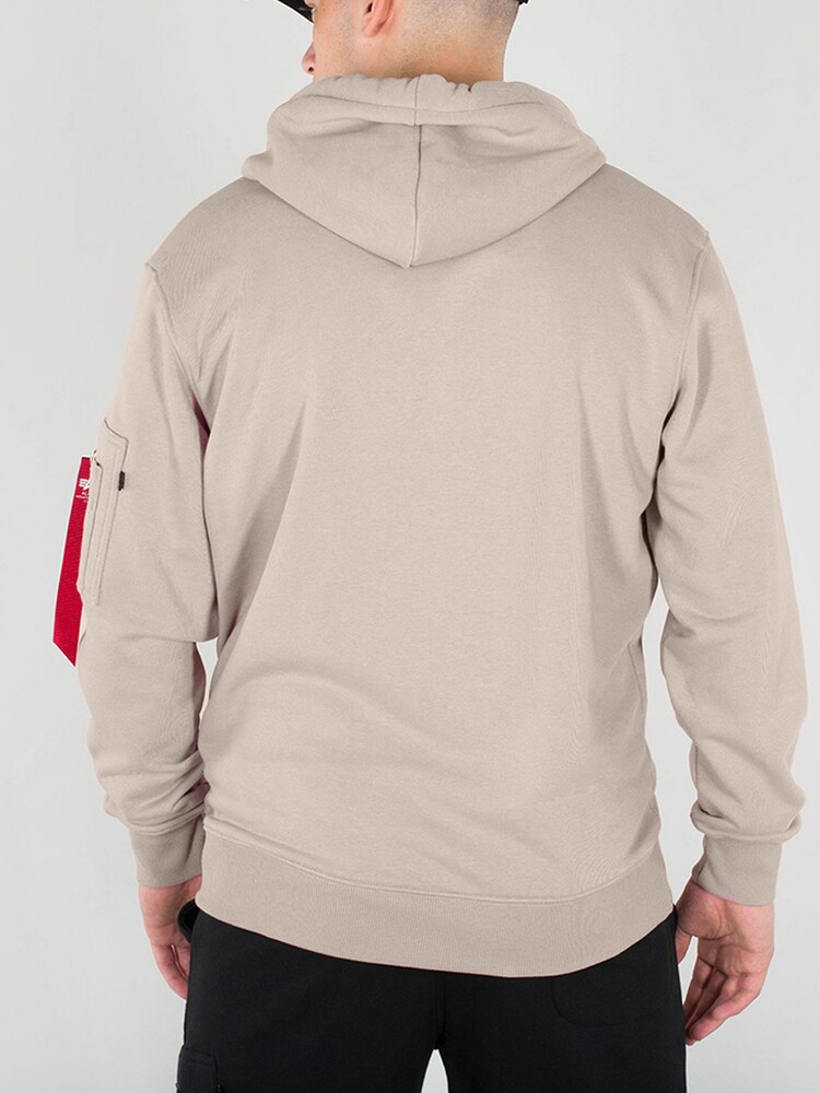 Alpha Industries Cream 100% Cotton Jet Stream Hoodie - Image 2 of 3