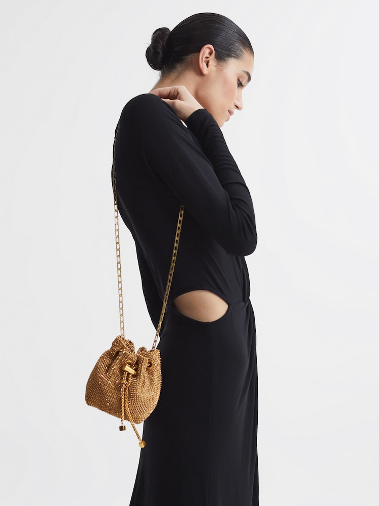 Bolso estilo bombonera pequeño con diseño de cristales Demi de Reiss - Imagen 2 de 5