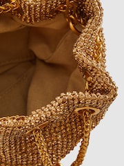 Bolso estilo bombonera pequeño con diseño de cristales Demi de Reiss - Imagen 4 de 5
