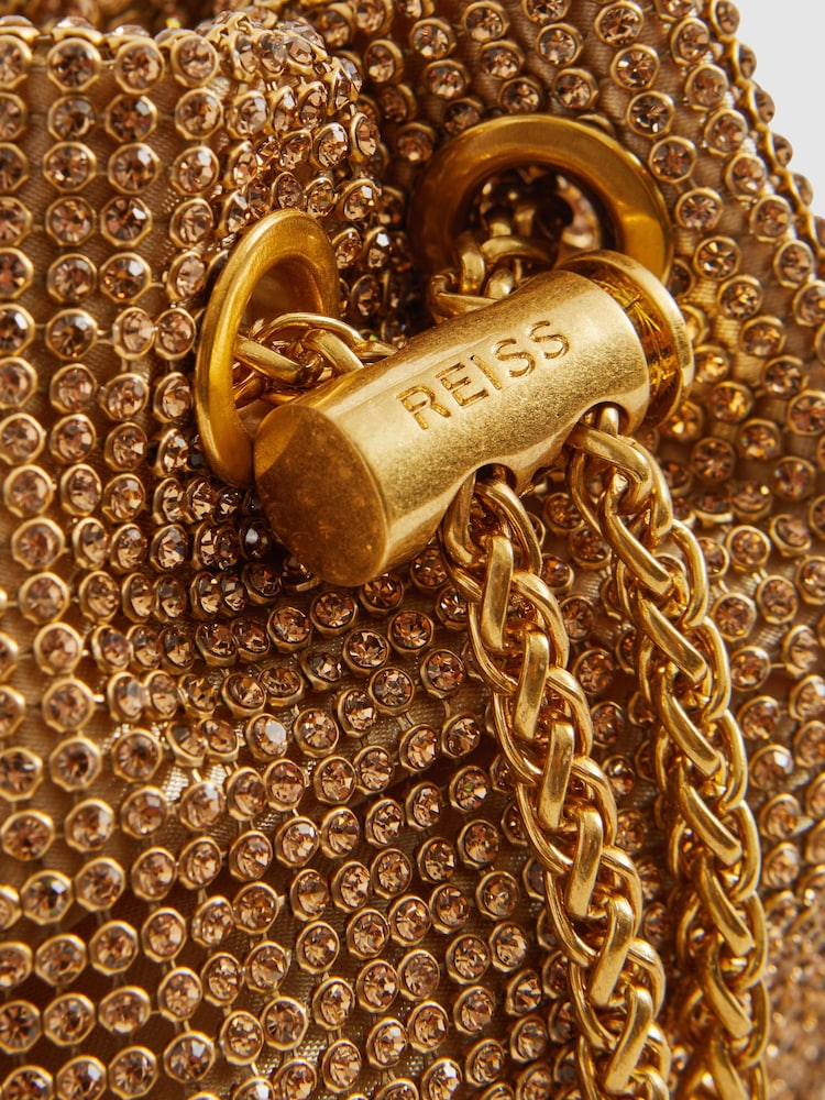 Bolso estilo bombonera pequeño con diseño de cristales Demi de Reiss - Imagen 5 de 5