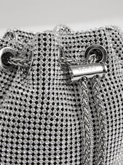 Reiss Silver Demi Crystal Bucket Mini Bag - Image 5 of 6
