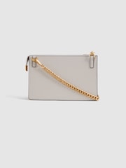 Reiss Grey Picton Leather Chain Crossbody Bag - Image 3 of 5
