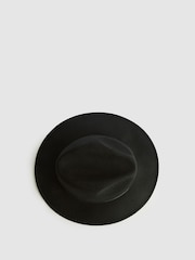 Reiss Black Ally Wool Fedora Hat - Image 4 of 5