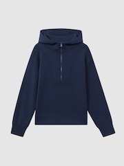 Reiss Navy Jemma Half-Zip Hoodie - Image 2 of 5
