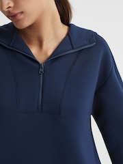 Reiss Navy Jemma Half-Zip Hoodie - Image 4 of 5