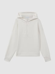 Reiss Ivory Jemma Half-Zip Hoodie - Image 2 of 5