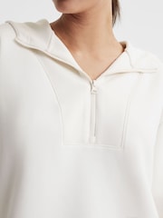 Reiss Ivory Jemma Half-Zip Hoodie - Image 4 of 5
