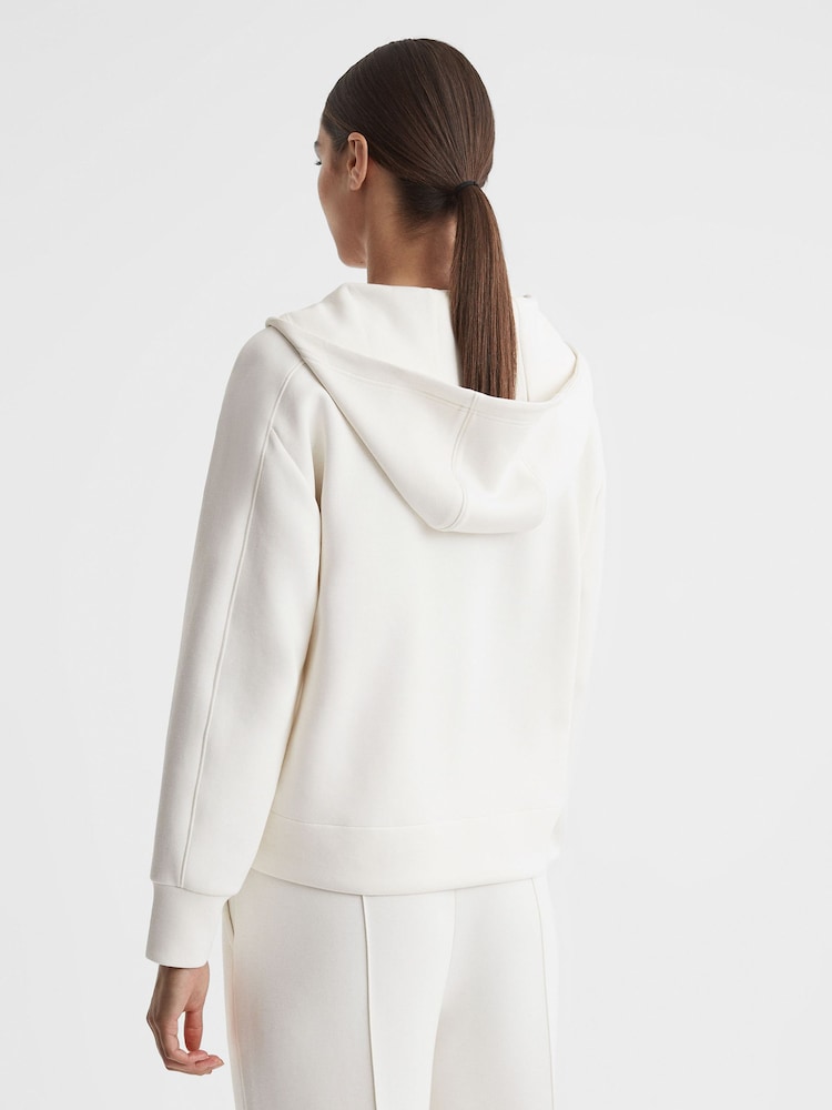 Reiss Ivory Jemma Half-Zip Hoodie - Image 5 of 5