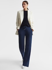 Marineblau - Reiss Jemma Jogginghose mit weitem Bein und Kordelzug - Bild 3 von 5