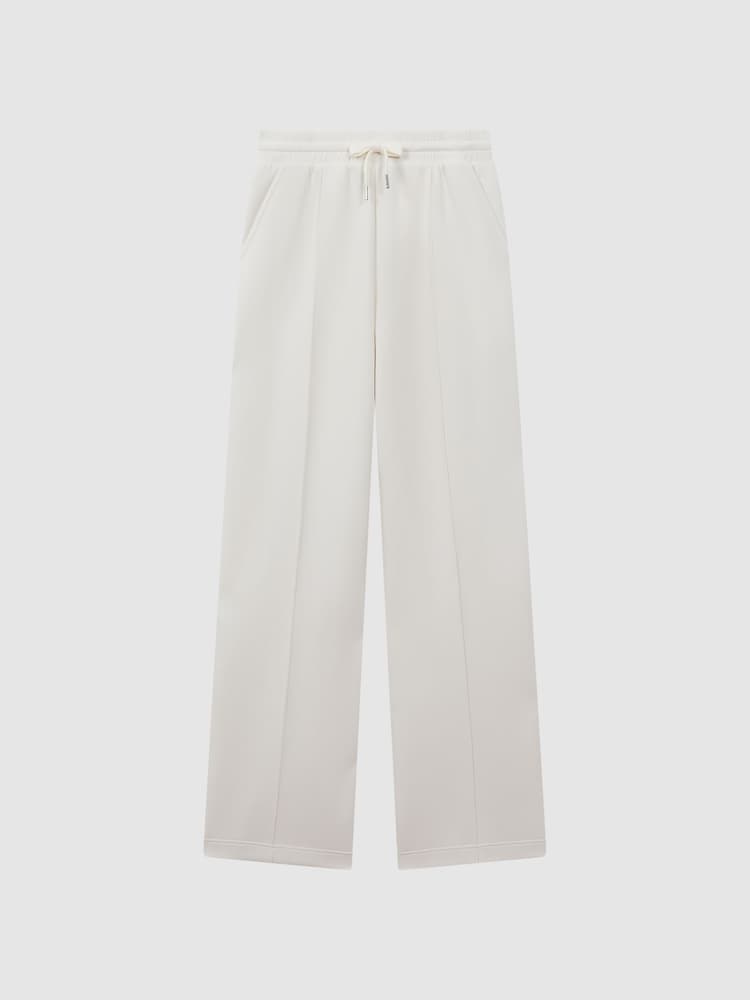 Reiss Ivory Jemma Drawstring Wide Leg Joggers - Image 2 of 5
