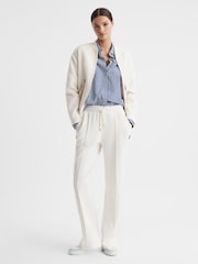 Reiss Ivory Jemma Drawstring Wide Leg Joggers - Image 3 of 5