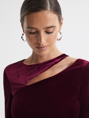 Reiss Berry Mila Velvet Cut-Out Top - Image 4 of 5