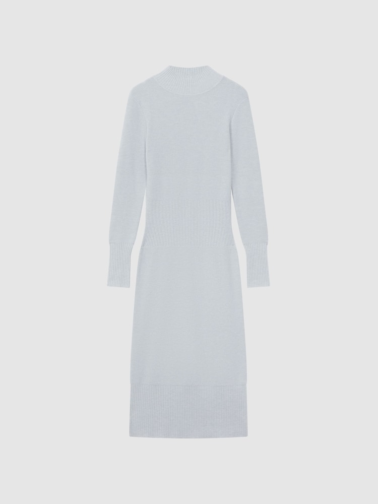 Reiss Grey Mara Knitted Bodycon Midi Dress - Image 2 of 6