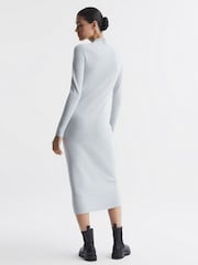 Reiss Grey Mara Knitted Bodycon Midi Dress - Image 5 of 6