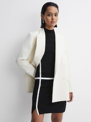 Reiss Black/Ivory Annie Knitted Bodycon Mini Dress - Image 3 of 4
