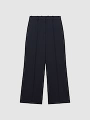 Reiss Navy Willow Petite Wool Blend Wide Leg Pinstripe Trousers - Image 2 of 6