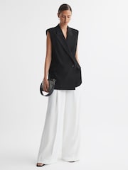 Reiss Black Thea Double Breasted Longline Waistcoat - Image 3 of 6