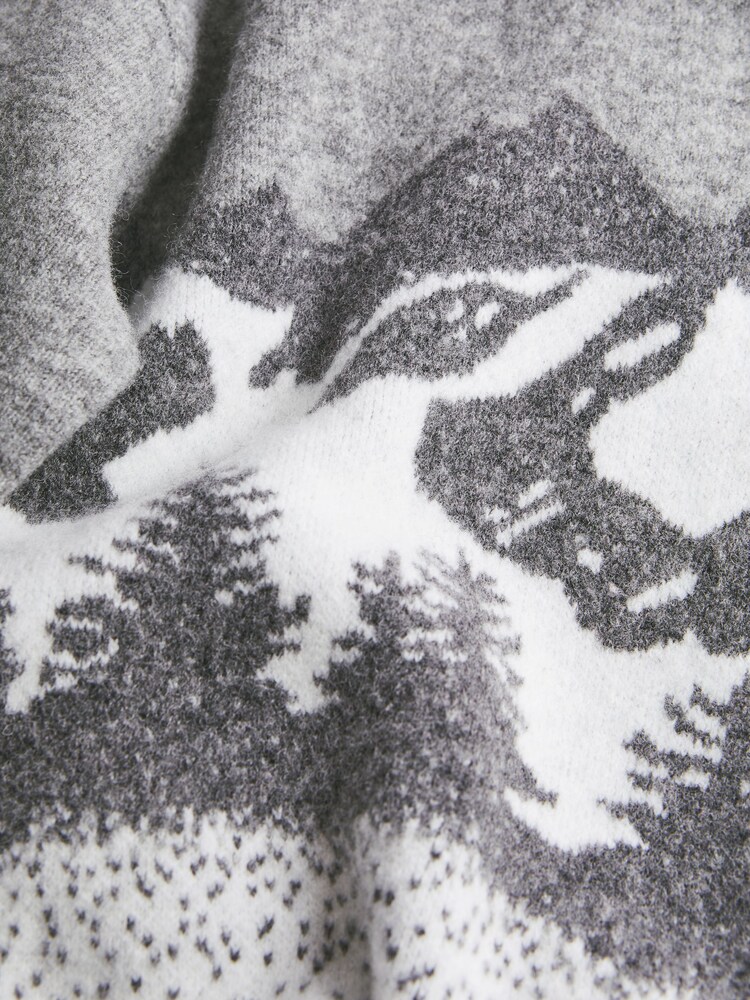 Reiss Grey Multi Lewis 9-14 yrs Wool Blend Crew Neck Jumper - Image 6 of 6