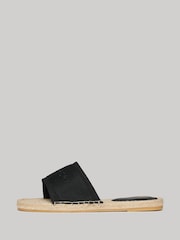 Superdry Black Canva Espadrille Overlay Sliders - Image 2 of 7