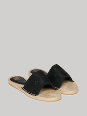 Superdry Black Canva Espadrille Overlay Sliders - Image 3 of 7