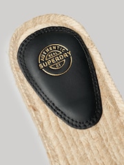 Superdry Black Canva Espadrille Overlay Sliders - Image 6 of 7