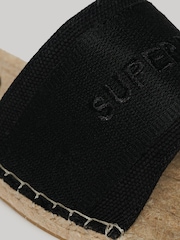 Superdry Black Canva Espadrille Overlay Sliders - Image 7 of 7