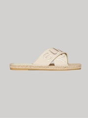 Superdry Cream Espadrille Cross Strap Sliders - Image 1 of 6