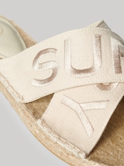 Superdry Cream Espadrille Cross Strap Sliders - Image 6 of 6