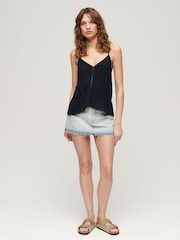 Superdry Blue 100% Cotton Denim Mini Skirt - Image 1 of 6