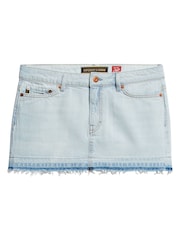 Superdry Blue 100% Cotton Denim Mini Skirt - Image 4 of 6