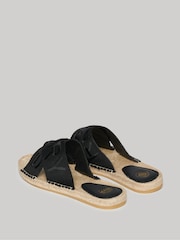 Superdry Black Espadrille Cross Strap Sliders - Image 3 of 6