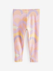Peach Pink Rainbow Rib Jersey Leggings (3mths-7yrs) - Image 4 of 6