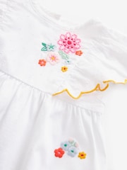 White Orange Flower Short Sleeve Blouse (3mths-7yrs) - Image 3 of 4