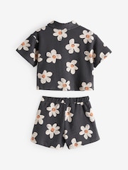 Black & White Flowers Short Sleeve Shirt and Shorts Set (3mths-7yrs) - Image 5 of 6