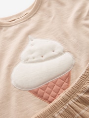 Pale Pink Ice Cream 100% Cotton Frill Short Set (3mths-7yrs) - Image 6 of 6