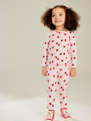 Pink Strawberry Rib Leggings (3mths-7yrs) - Image 1 of 7
