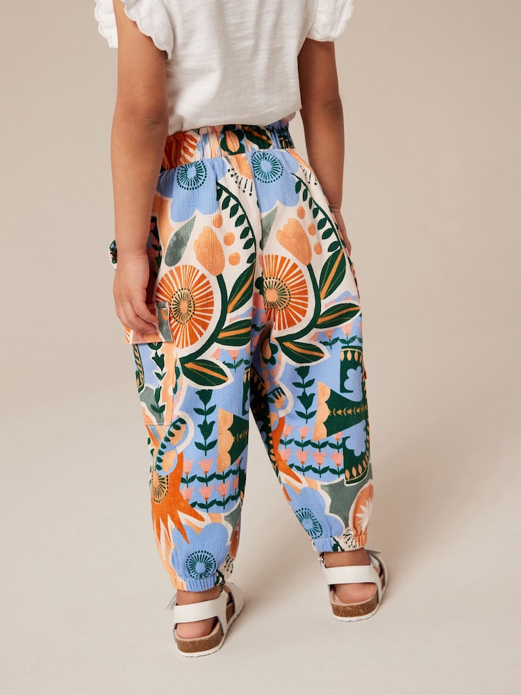 Khaki/Coral Tropical Floral Print Cargo Trousers (3mths-7yrs) - Image 2 of 7 Khaki/Coral Tropical Floral Print Cargo Trousers (3mths-7yrs) - Image 2 of 7