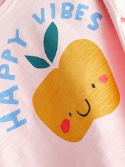 Pink Happy Vibes Short Sleeve T-Shirt (3mths-7yrs) - Image 7 of 7
