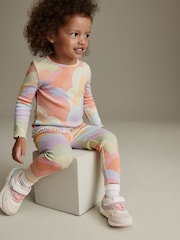 Peach Pink Rainbow Cotton Rich Long Sleeve Rib T-Shirt (3mths-7yrs) - Image 3 of 8