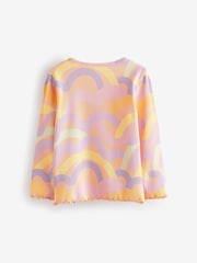 Peach Pink Rainbow Cotton Rich Long Sleeve Rib T-Shirt (3mths-7yrs) - Image 7 of 8